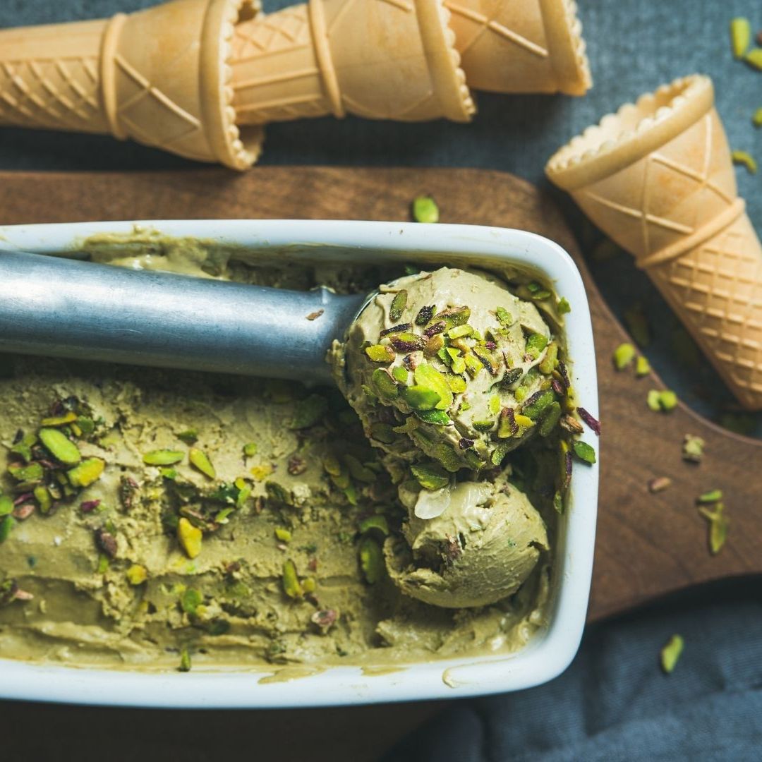 gelato al pistacchio caraci sicily food con pasta pura di pistacchio