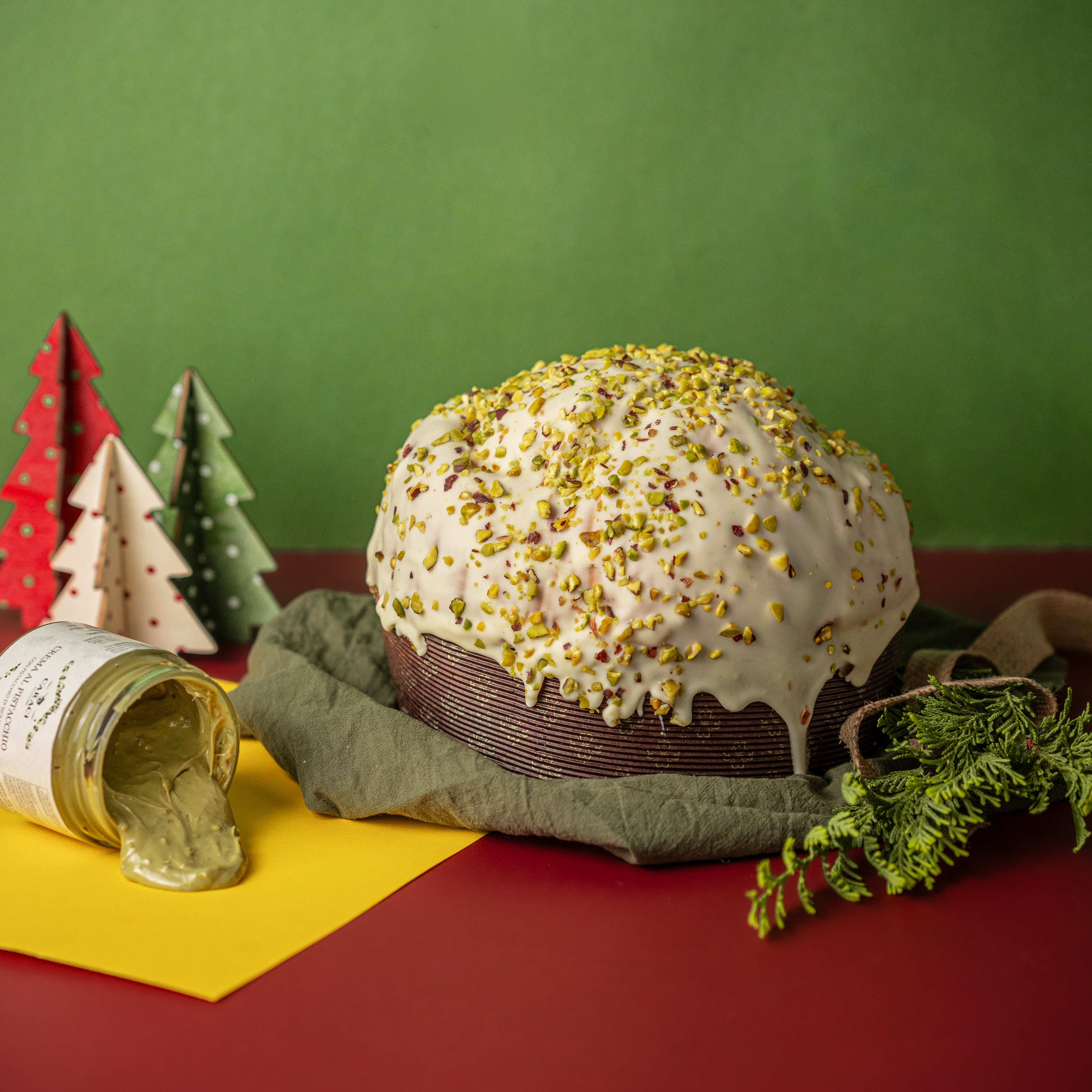 KIT Panettone IL TRADIZIONALE + crema al pistacchio 190gr + liquore al pistacchio