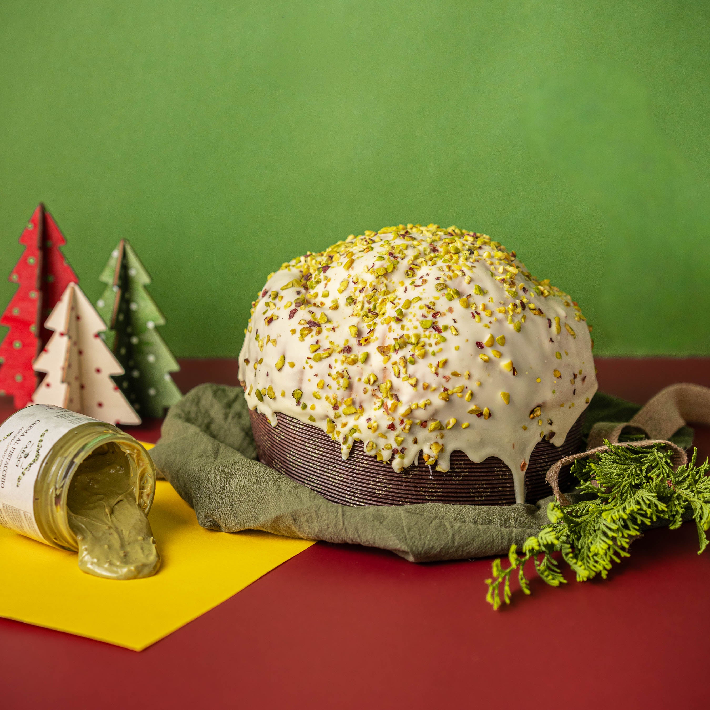 IL TRADIZIONALE - Panettone al pistacchio + vasetto di crema al pistacchio 190gr