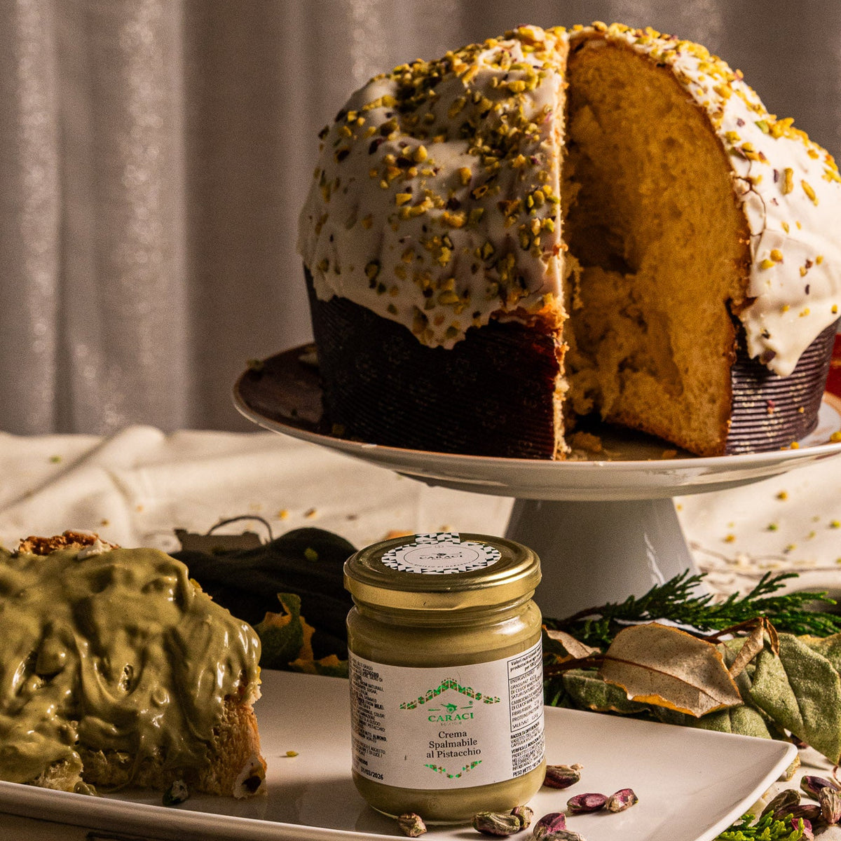IL TRADIZIONALE DOP - Panettone al pistacchio di Bronte DOP + Crema al Pistacchio di Bronte DOP