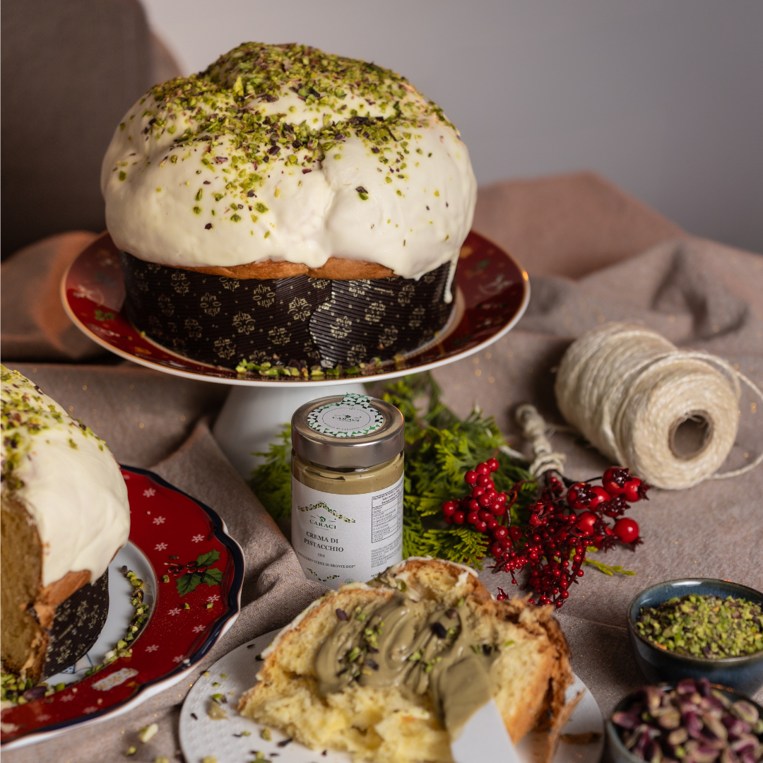 IL DOP - Panettone artigianale al pistacchio di Bronte DOP + Crema al Pistacchio di Bronte DOP