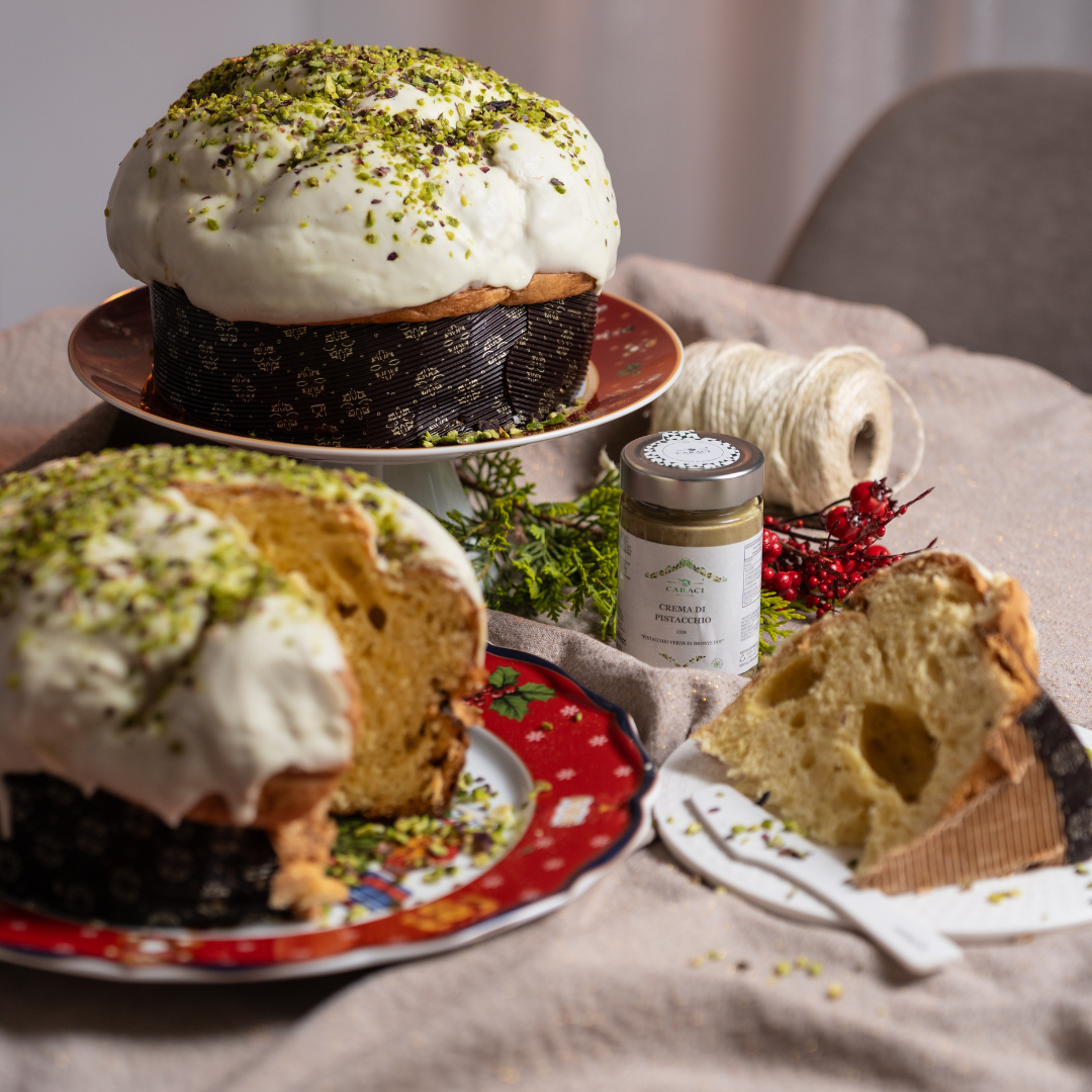 IL DOP - Panettone artigianale al pistacchio di Bronte DOP + Crema al Pistacchio di Bronte DOP
