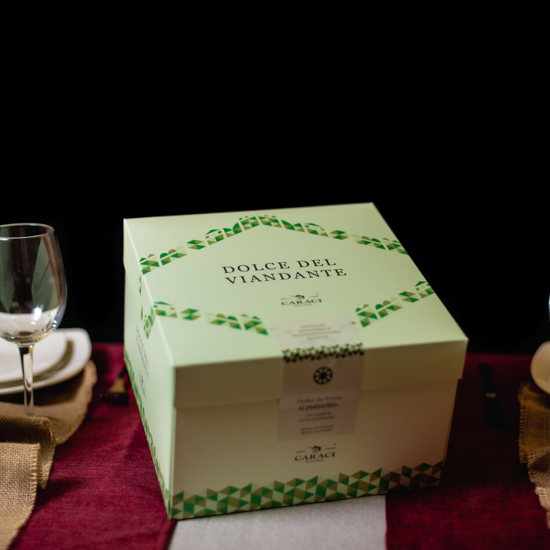 IL FONDENTE - Panettone artigianale al pistacchio di Bronte DOP e Cioccolato fondente + Crema al Pistacchio di Bronte DOP