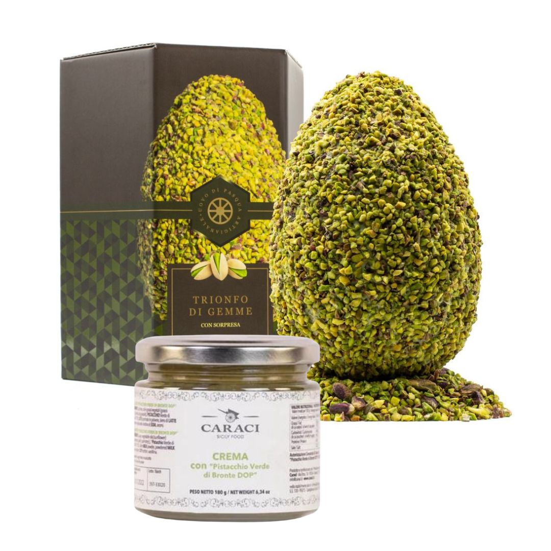 Uovo di Pasqua al Pistacchio più Crema di Pistacchio Verde di Bronte DOP