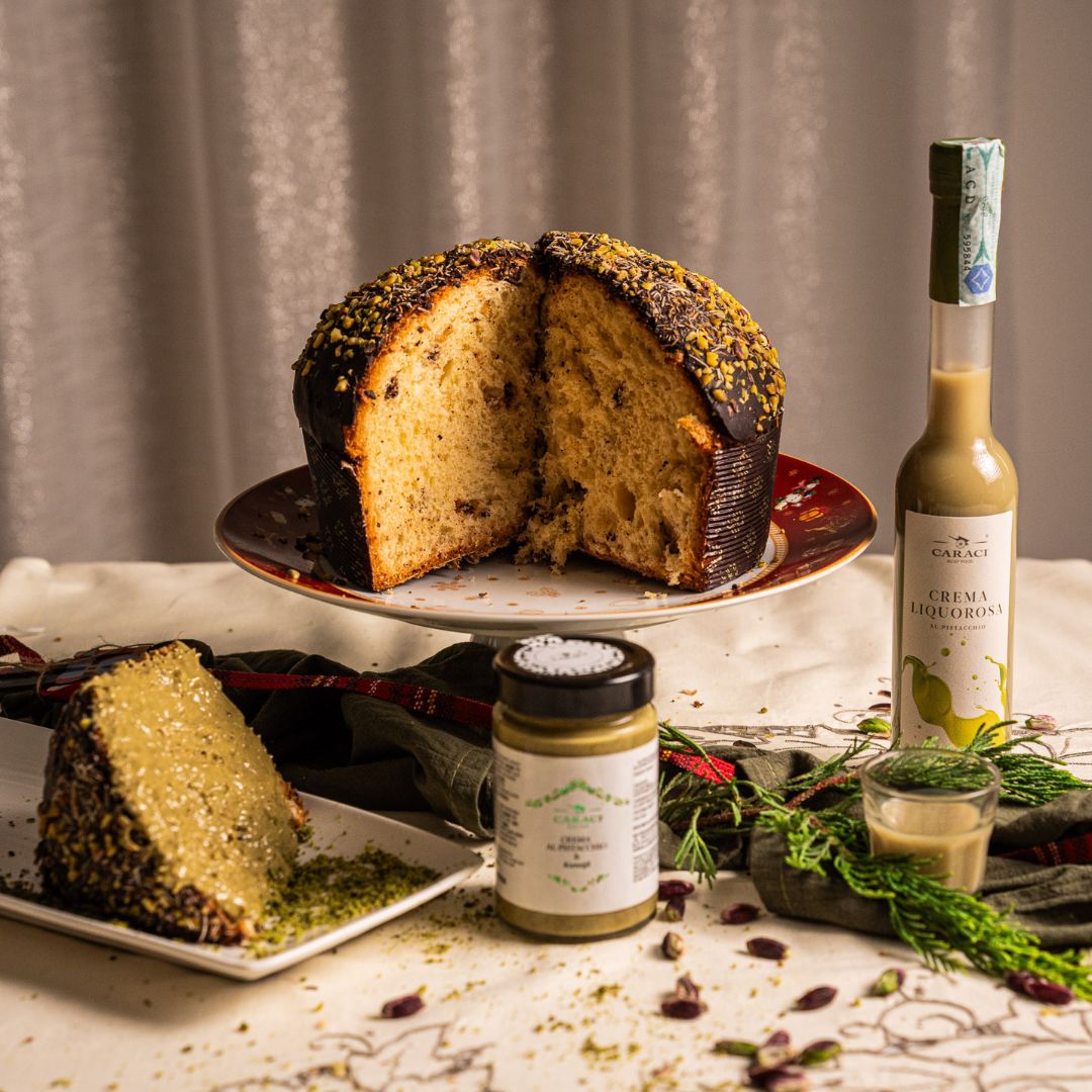 KIT Panettone IL DUBAI + crema di pistacchio e kataifi 190gr + liquore al pistacchio