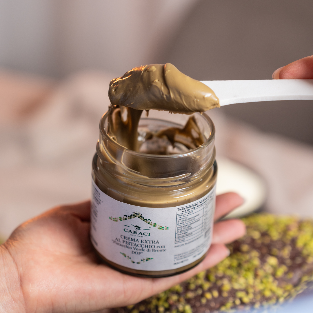 Crema EXTRA al Pistacchio Verde di Bronte DOP 65% naturalmente priva di glutine e latte