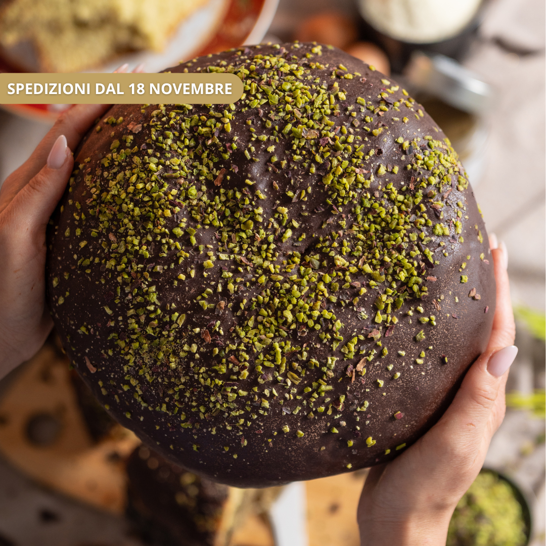 Panettone al pistacchio di BRONTE e Cioccolato FONDENTE