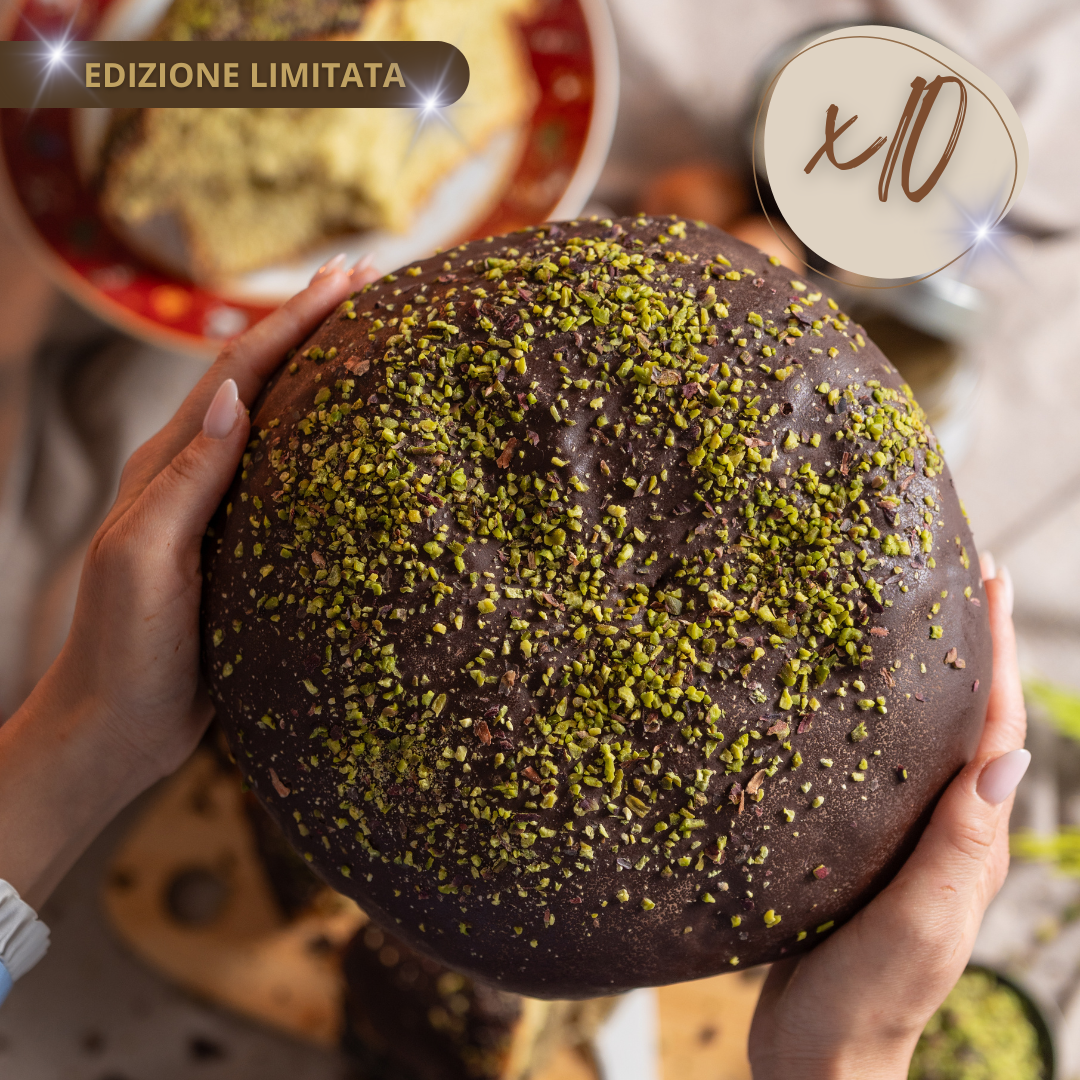 Panettone al pistacchio di BRONTE e Cioccolato FONDENTE