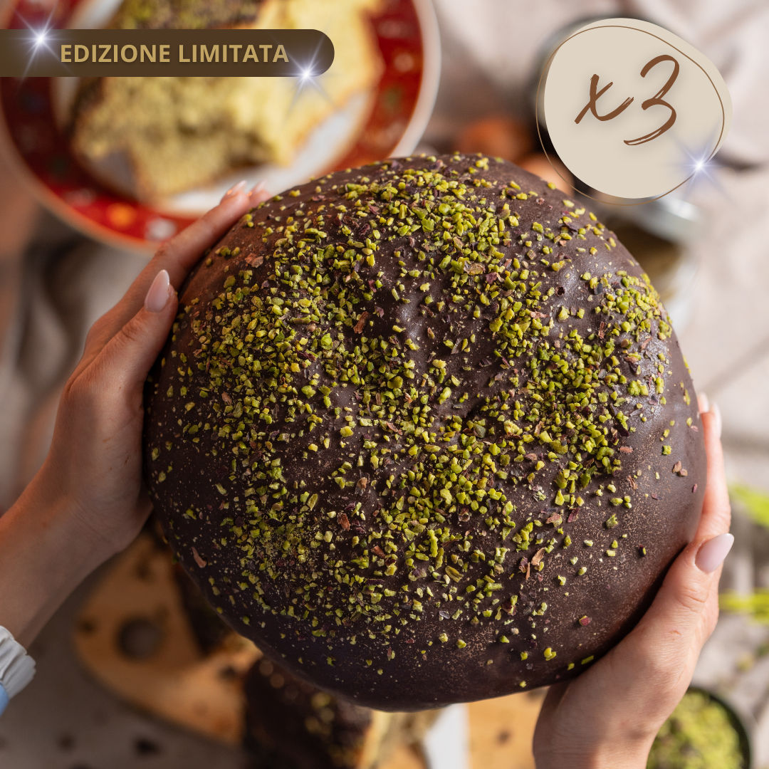 Panettone al pistacchio di BRONTE e Cioccolato FONDENTE